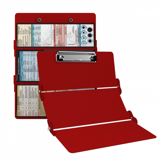 WhiteCoat Clipboard® Trifold - Red Critical Care Edition